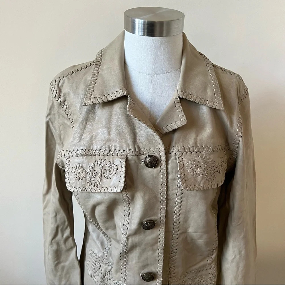 Free People We thefree crescent moon genuine leather jacket 17892 - Picture 4 of 10